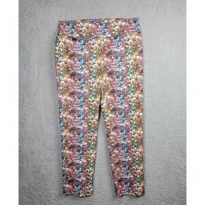 Lisette Montreal Multicolor Abstract Pull On Stretch Pants Size 10 Statement